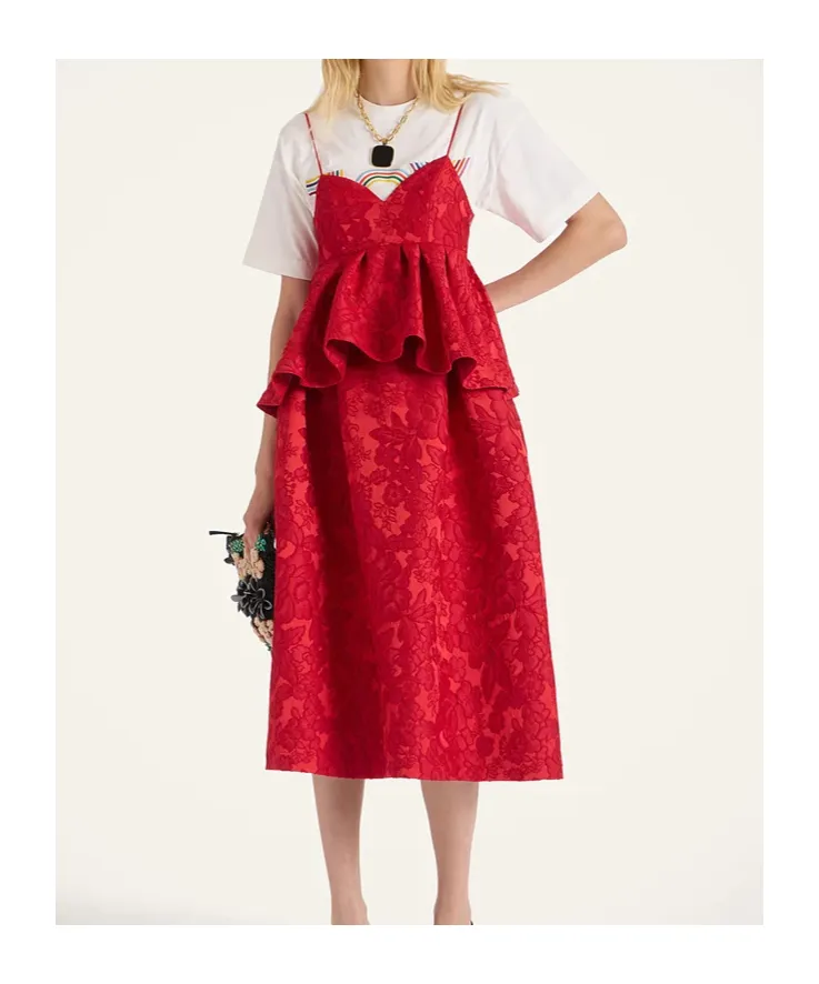 Satine Floral Peplum Midi Dress