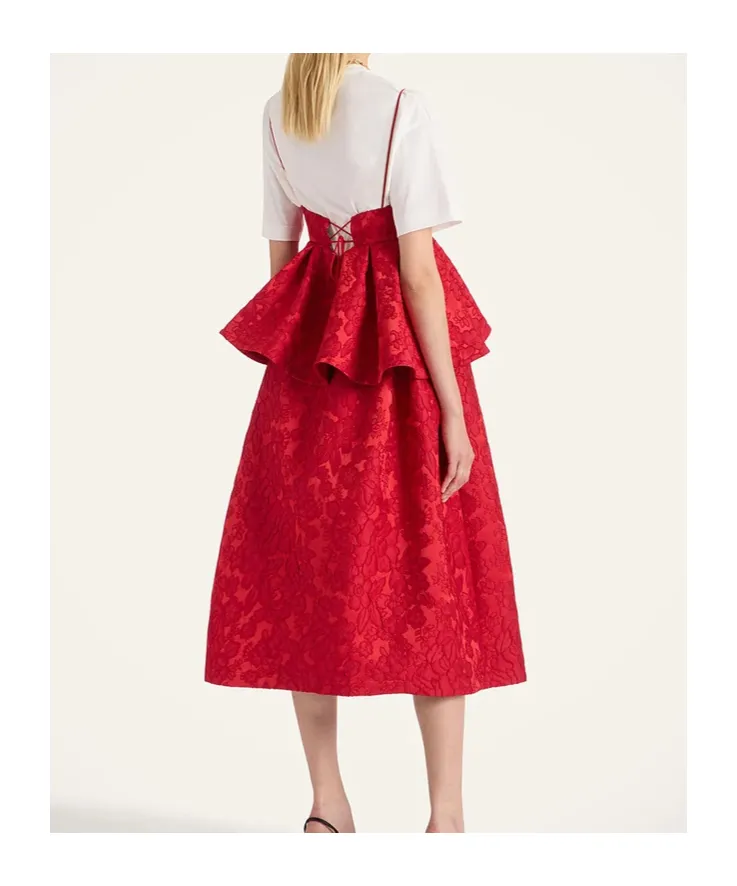 Satine Floral Peplum Midi Dress