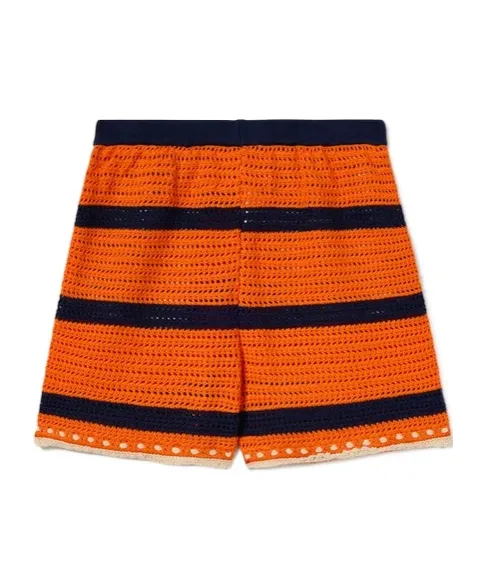 Striped Crochet Shorts