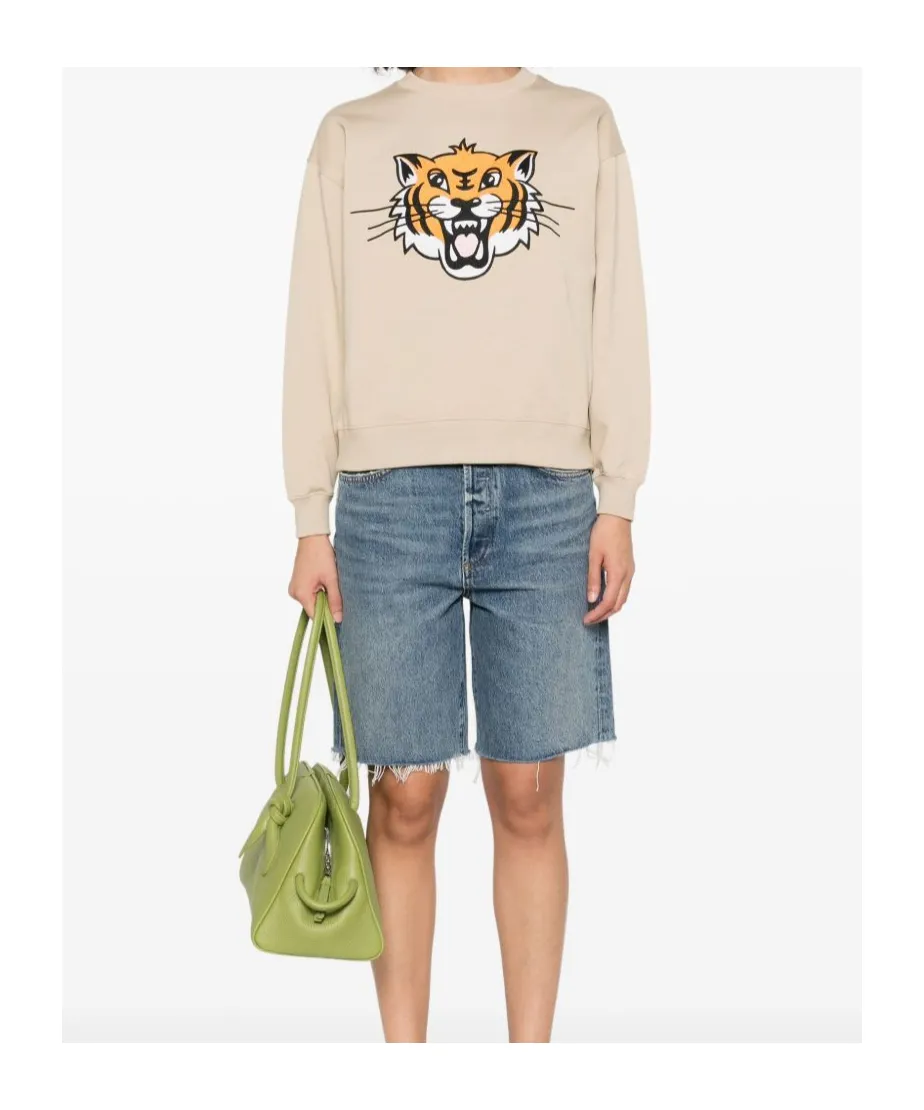 Happy Tiger Embroidered Sweatshirt