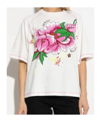 Peonies Printed Crewneck T-Shirt