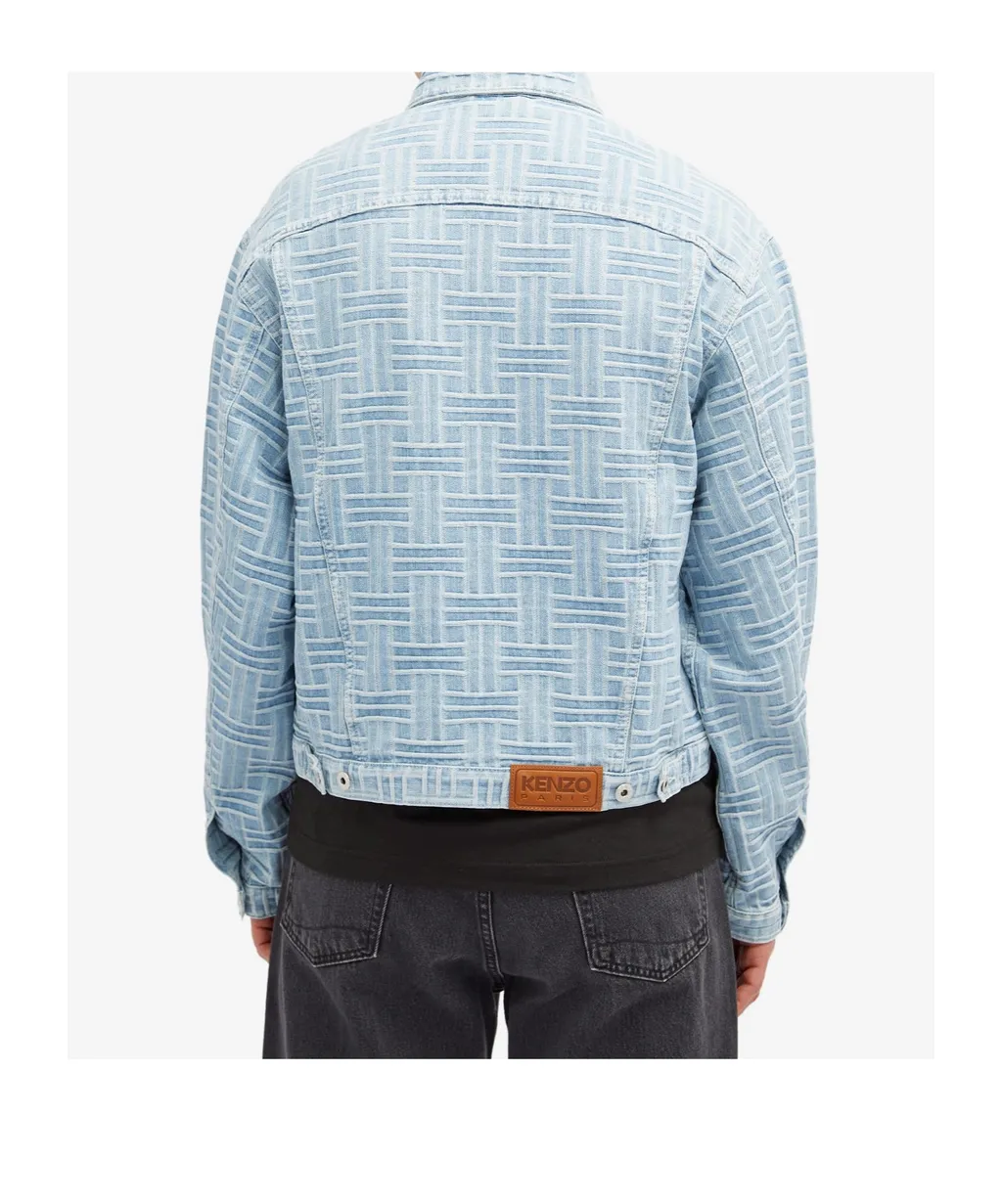 Weave Printed Denim Trucker Jacket