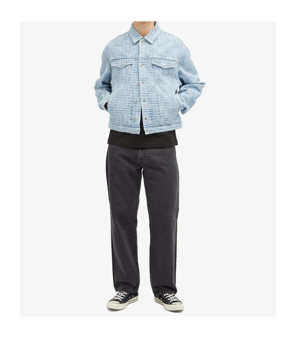 Weave Printed Denim Trucker Jacket