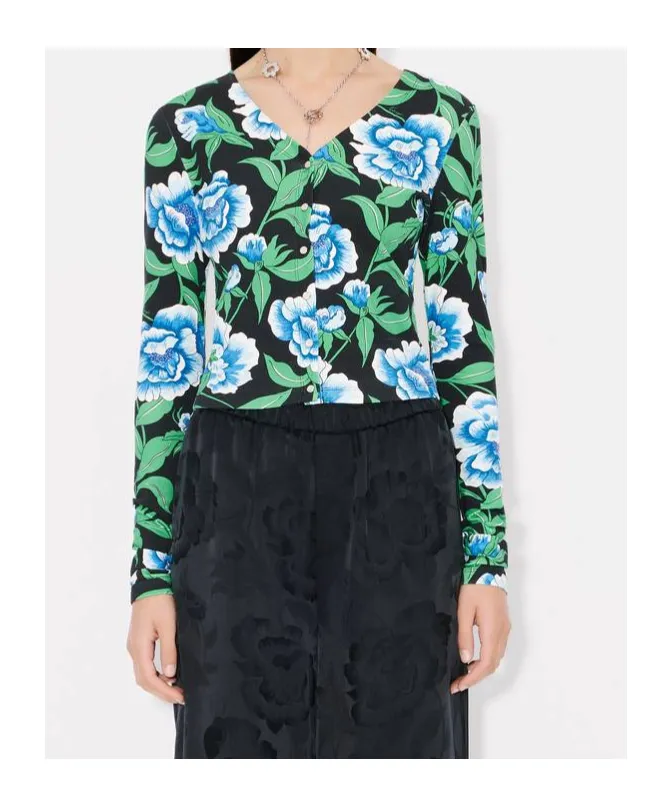 Floral Printed V-Neck Cardigan