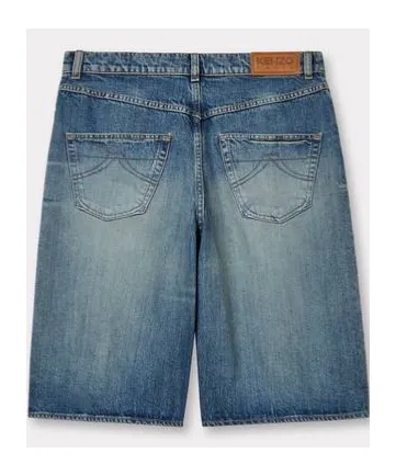 Straight-Leg Denim Bermuda Shorts