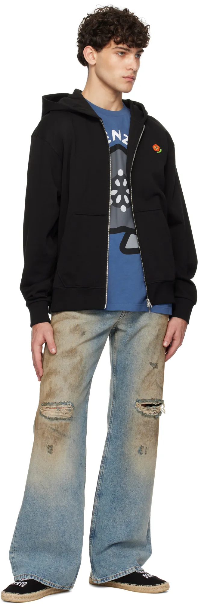 Embroidered Zipped Hoodie