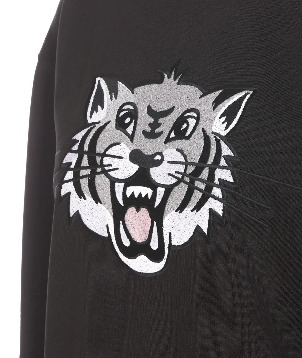 Tiger Embroidered Crewneck Sweatshirt
