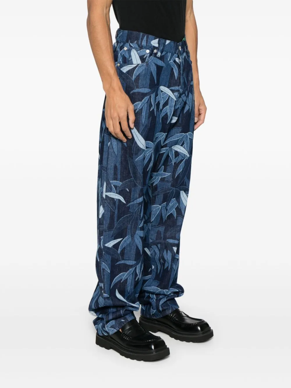 Chiku-Rin Camo' Botan Loose Jeans In Japanese Denim