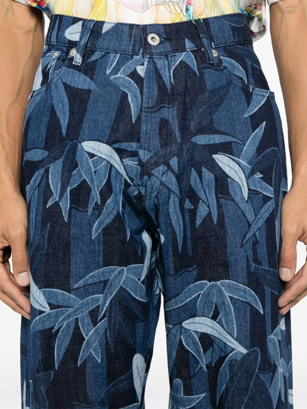 Chiku-Rin Camo' Botan Loose Jeans In Japanese Denim