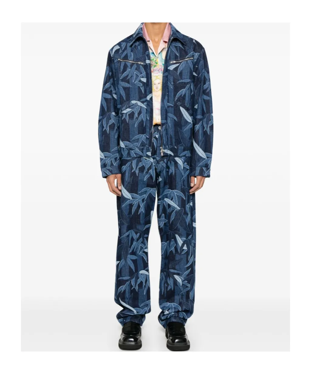 Chiku-Rin Camo' Botan Loose Jeans In Japanese Denim