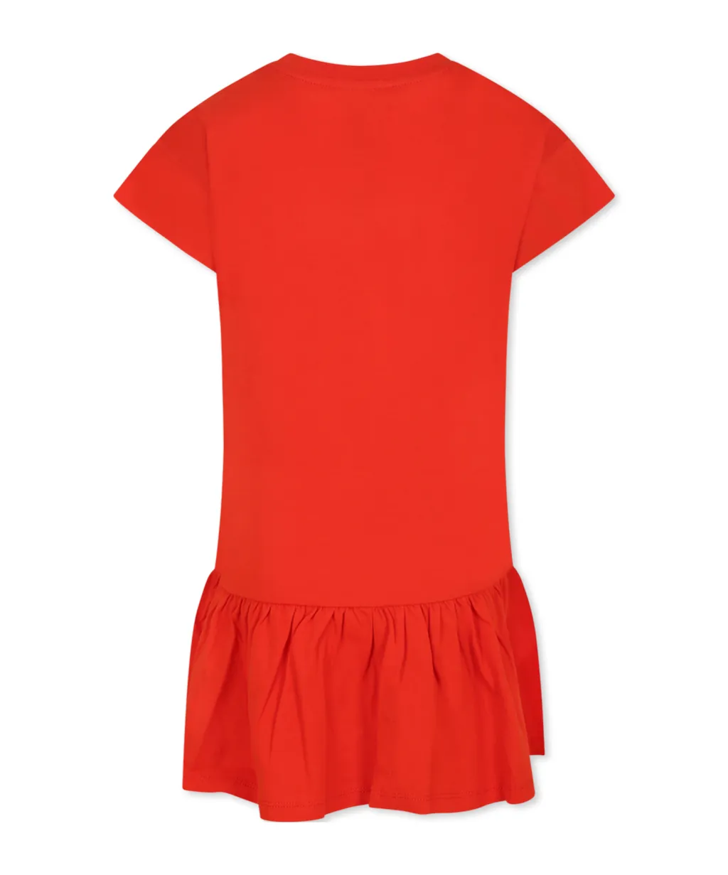 Tiger Printed Ruffle Hem Dress