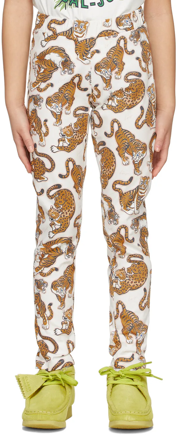 Tiger Motif-Print Cotton Leggings
