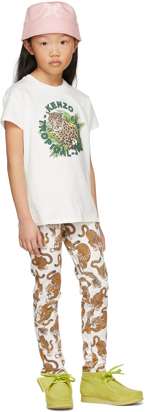 Tiger Motif-Print Cotton Leggings