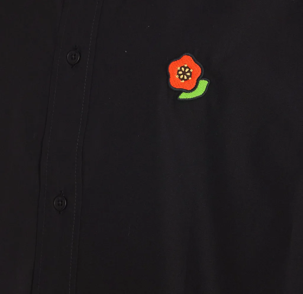 Floral Embroidered Long-Sleeved Shirt