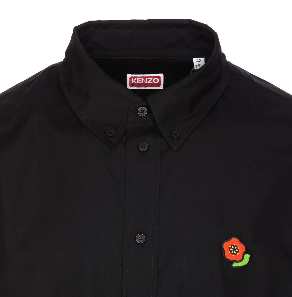 Floral Embroidered Long-Sleeved Shirt
