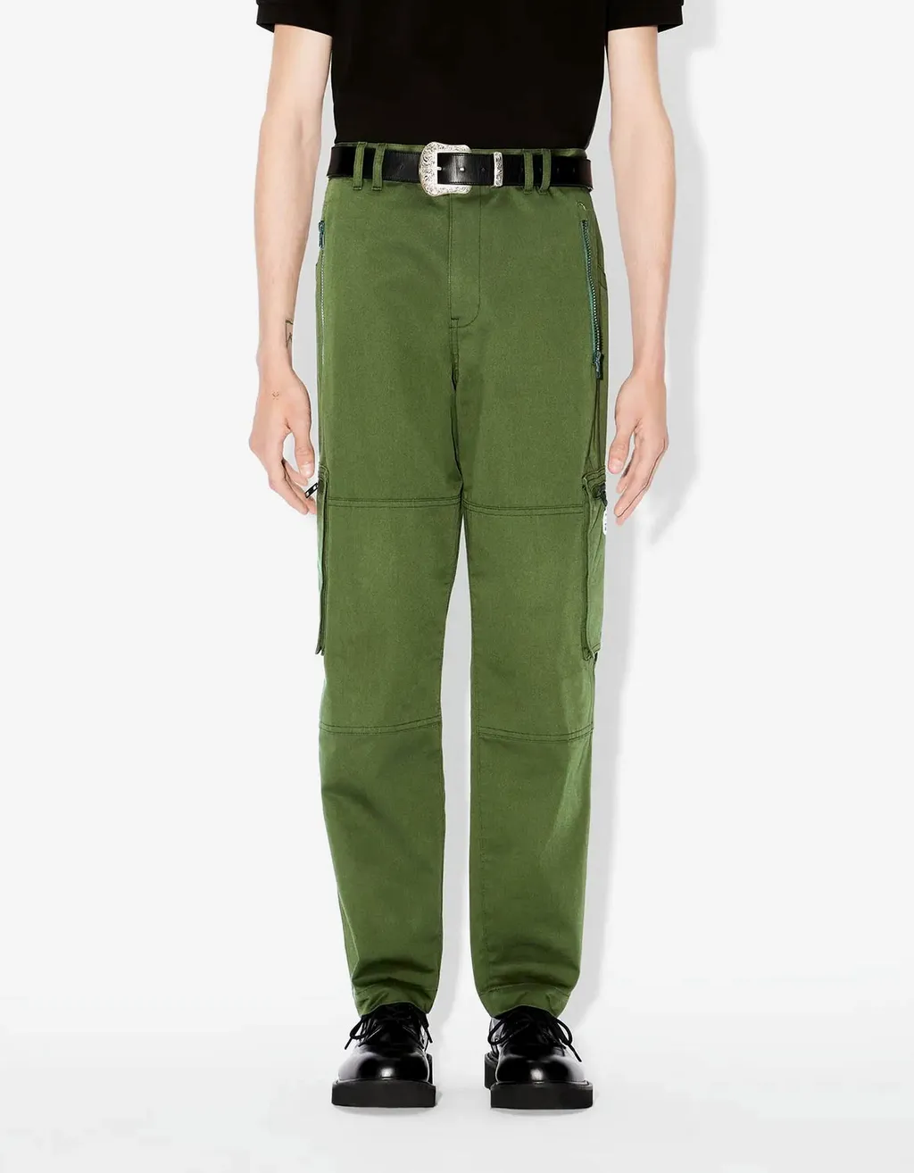 Straight-Leg Slim-Cut Cargo Pants