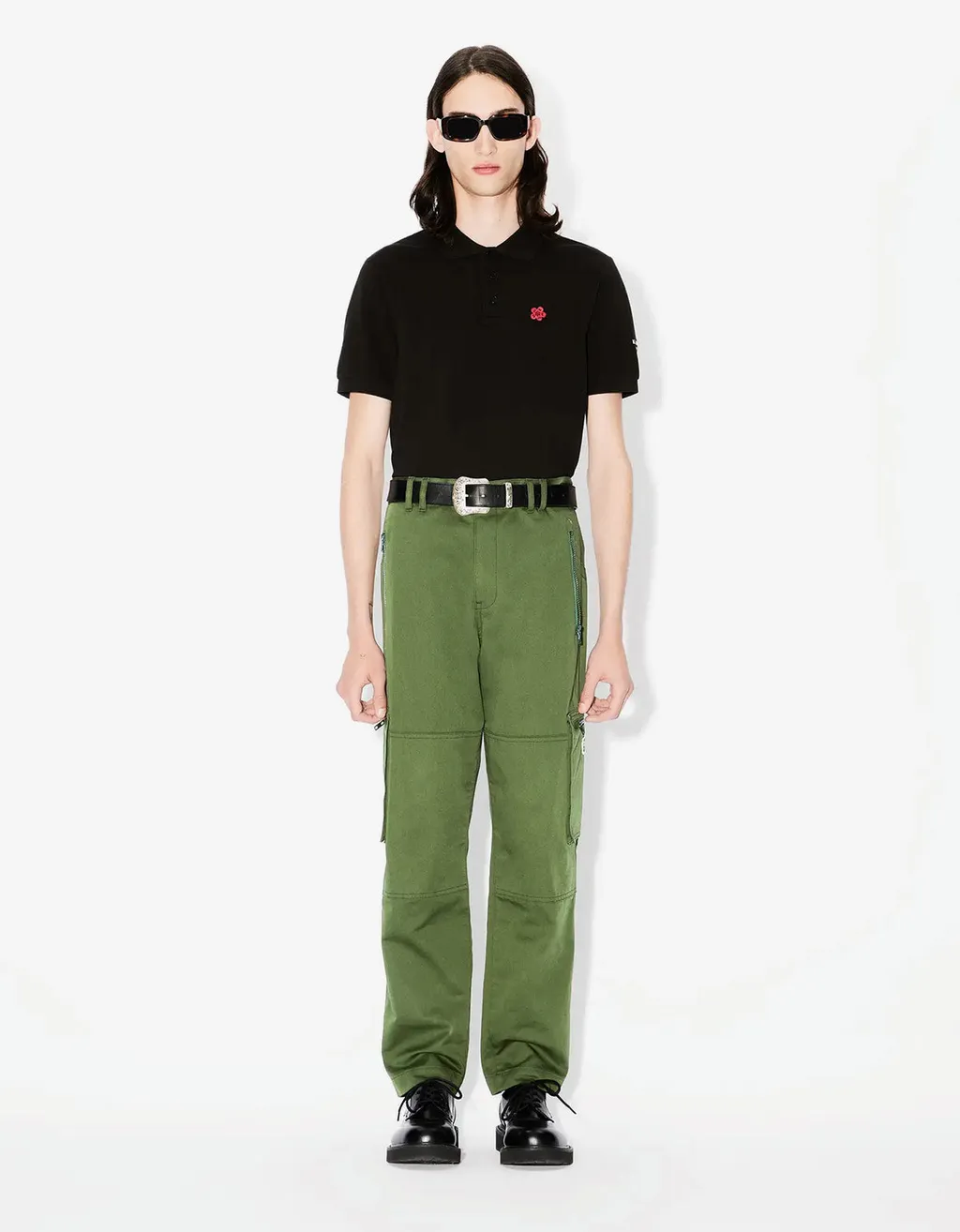 Straight-Leg Slim-Cut Cargo Pants