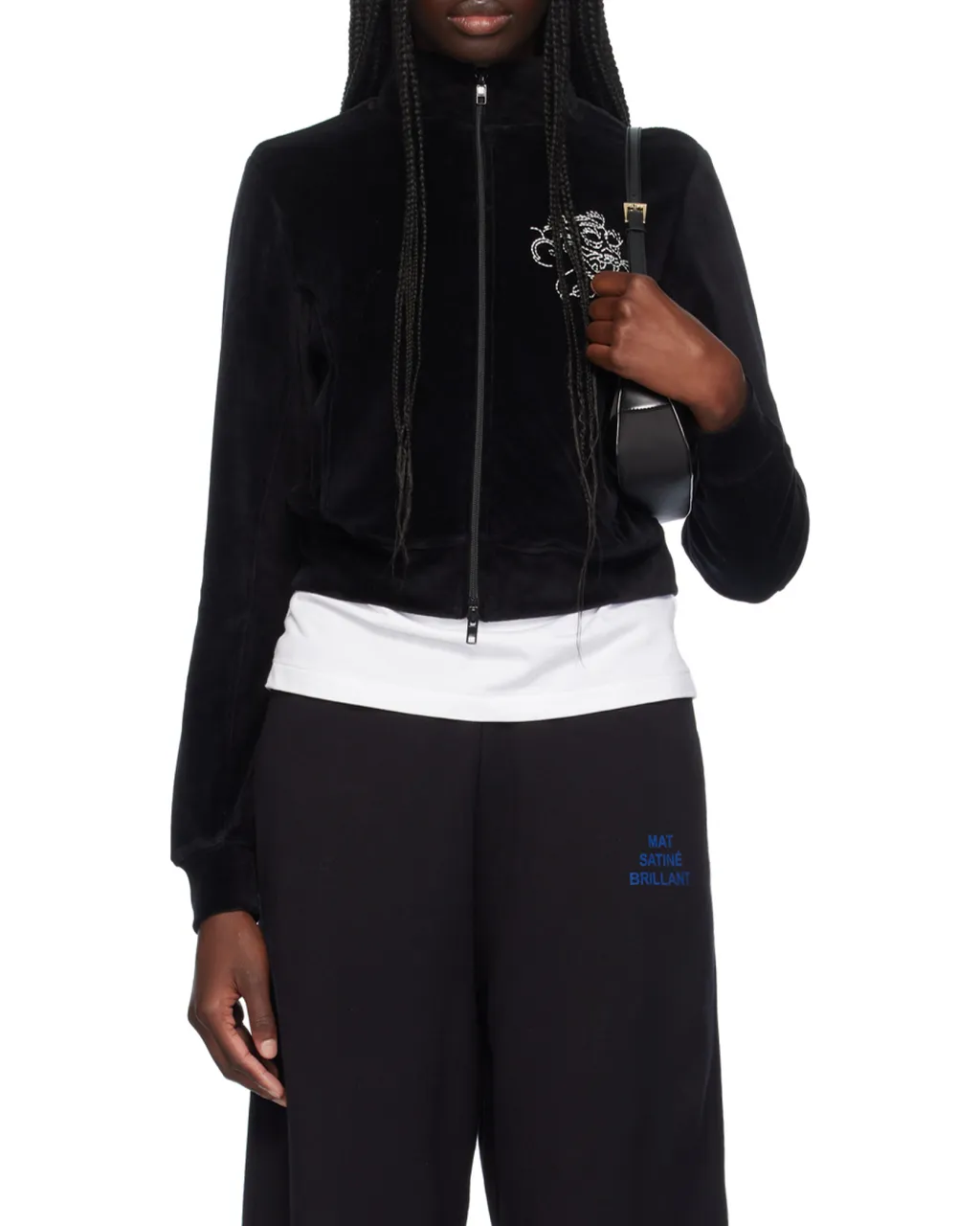 Tiger Motif Zip-Up Sweatshirt