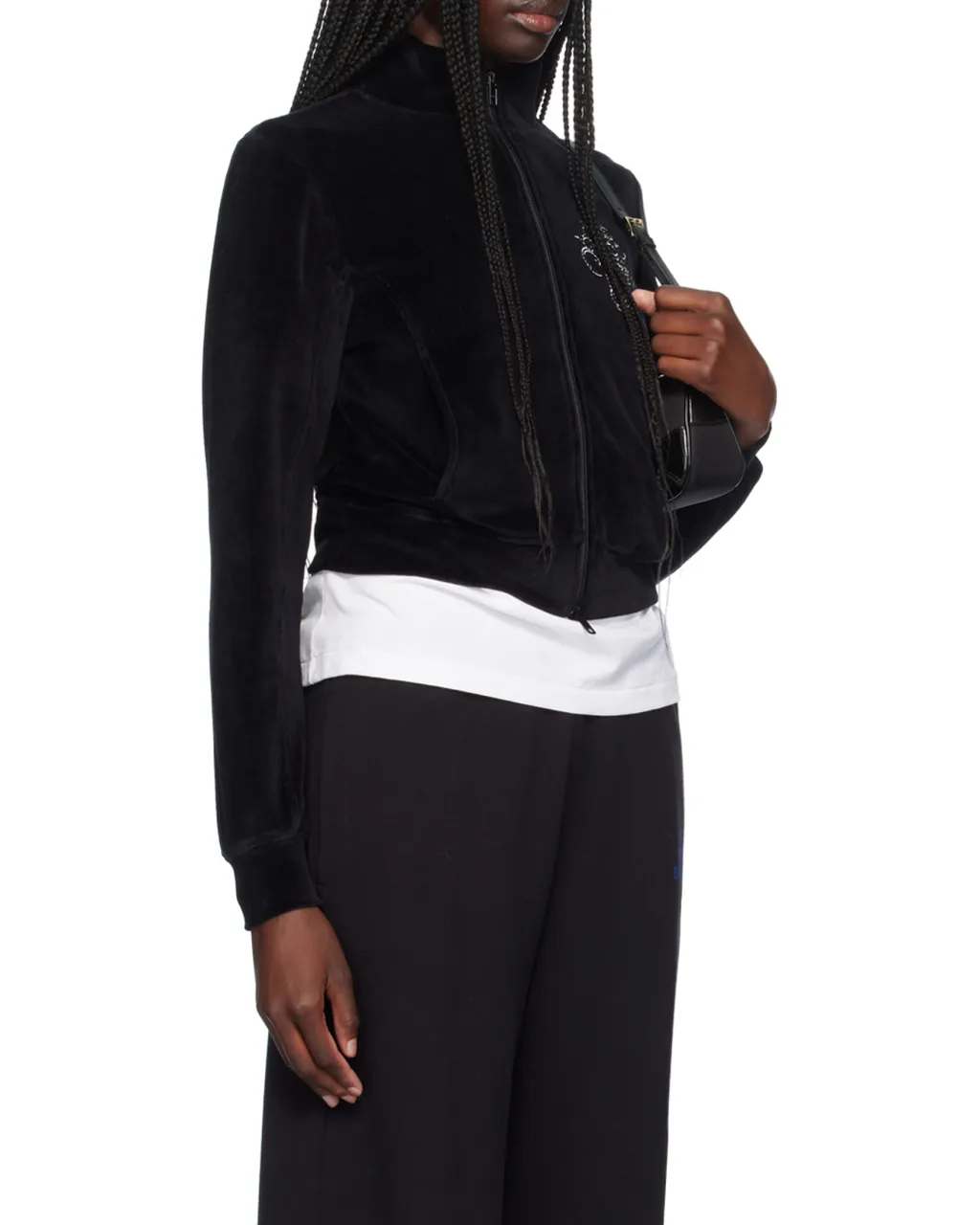 Tiger Motif Zip-Up Sweatshirt