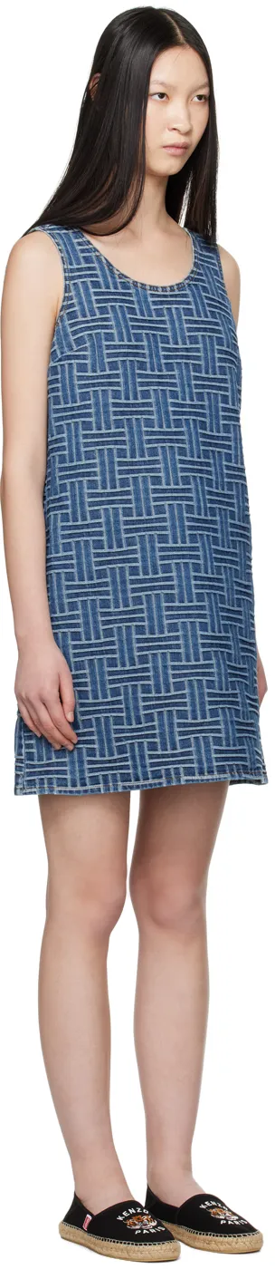 Weave Dress In Japanese Denim