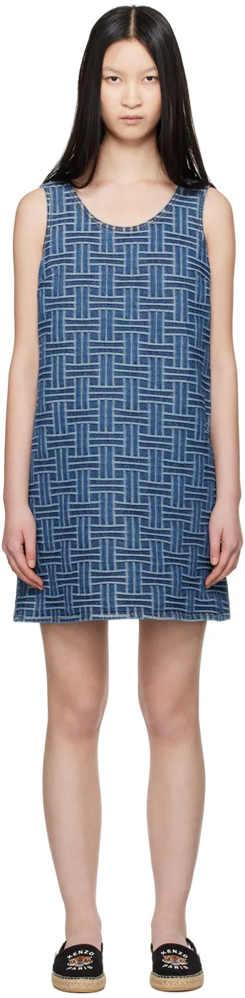 Weave Dress In Japanese Denim