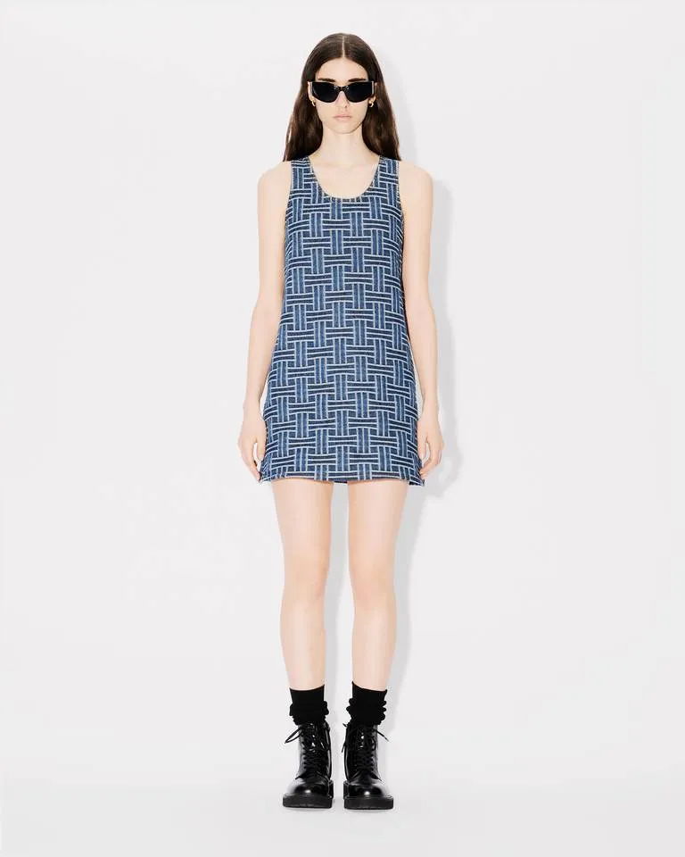 Weave Dress In Japanese Denim