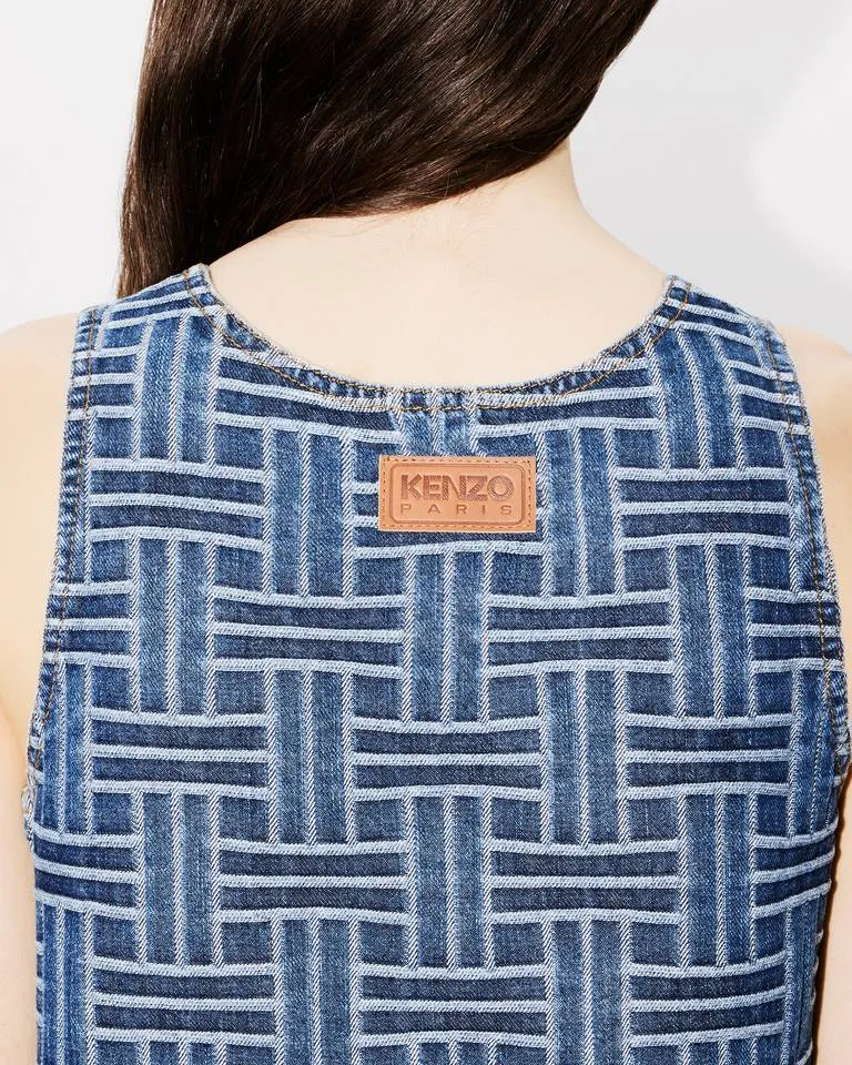 Weave Dress In Japanese Denim