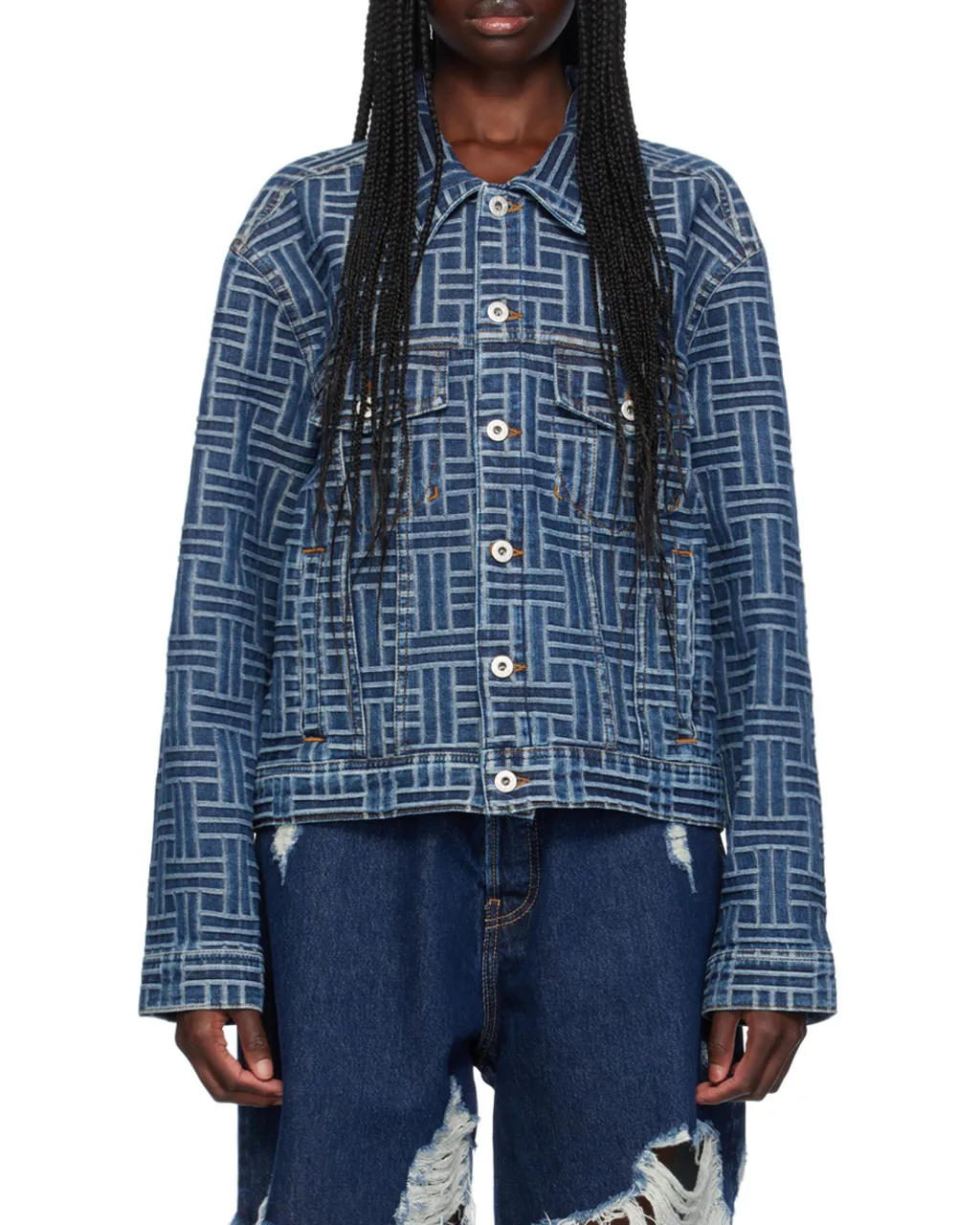Kenzo Weave Trucker Jacket In Japanese Denim