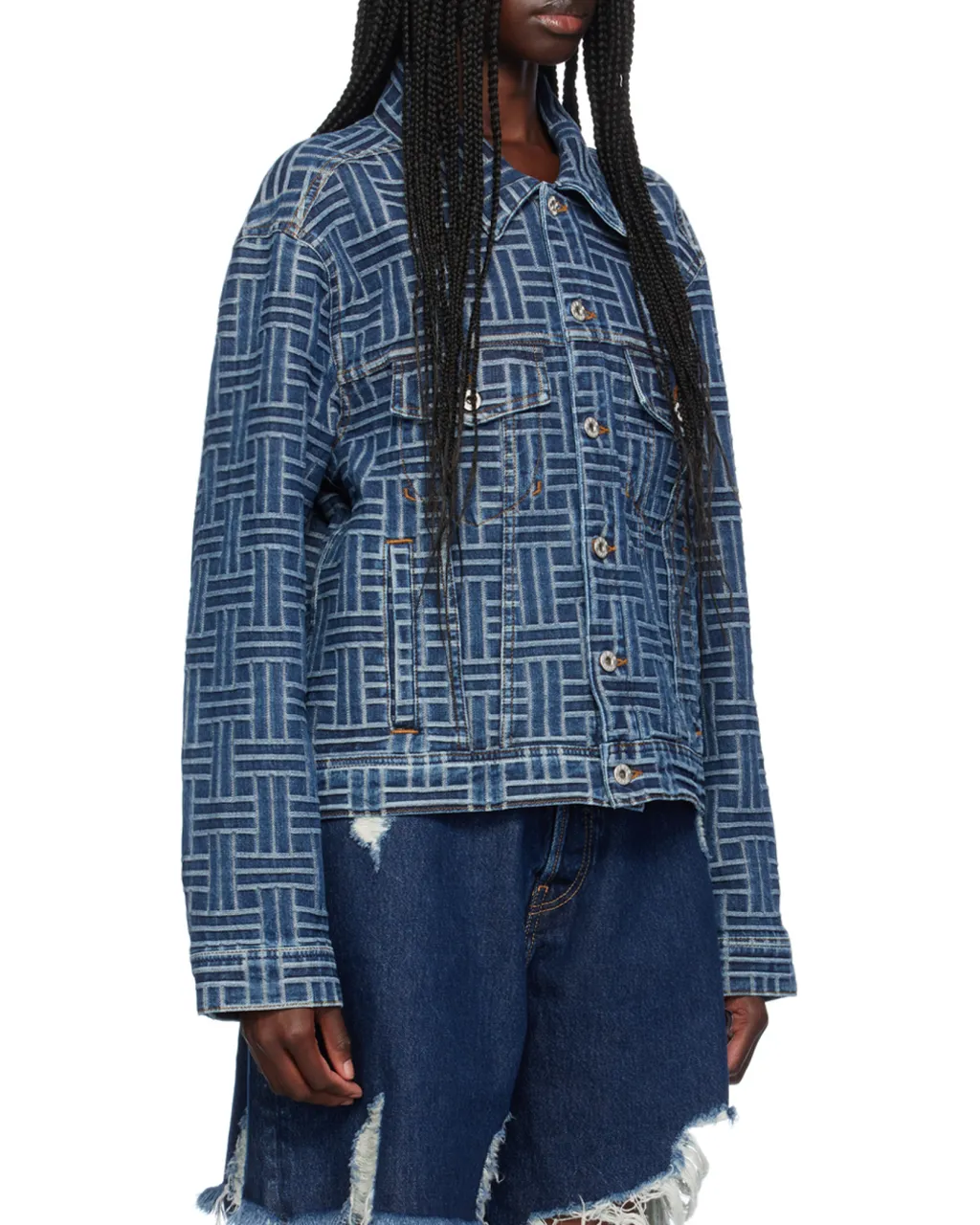 Kenzo Weave Trucker Jacket In Japanese Denim