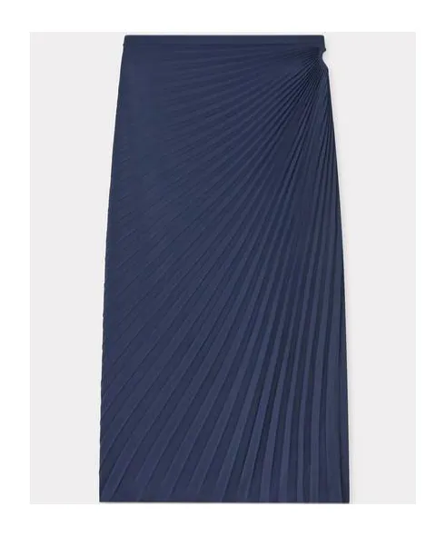 Sun-Ray Pleats Midi Skirt