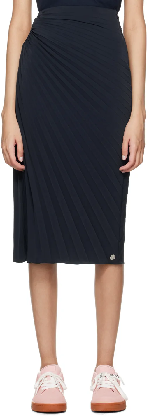 Sun-Ray Pleats Midi Skirt