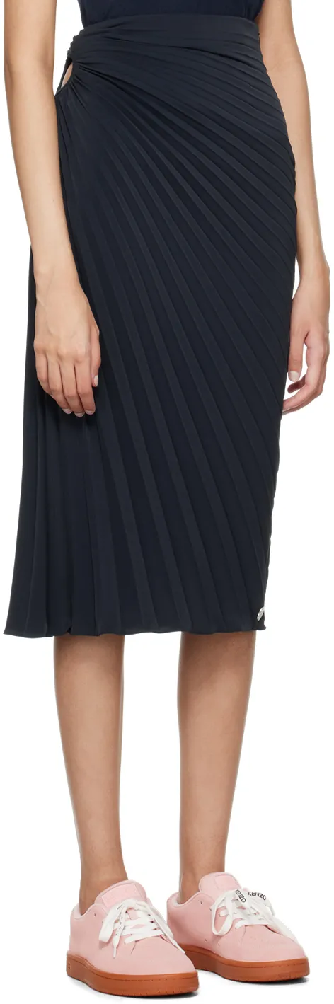 Sun-Ray Pleats Midi Skirt