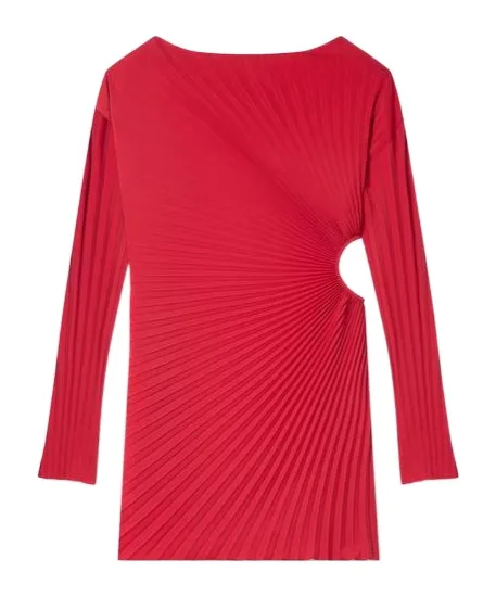 Sun-Ray Pleats Short Dress