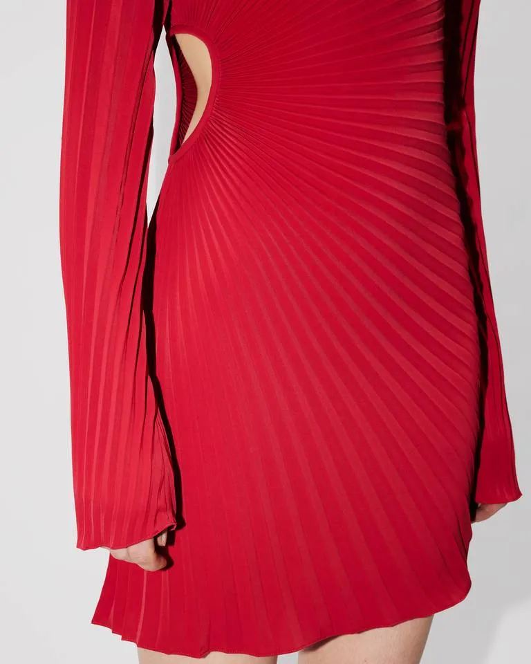 Sun-Ray Pleats Short Dress