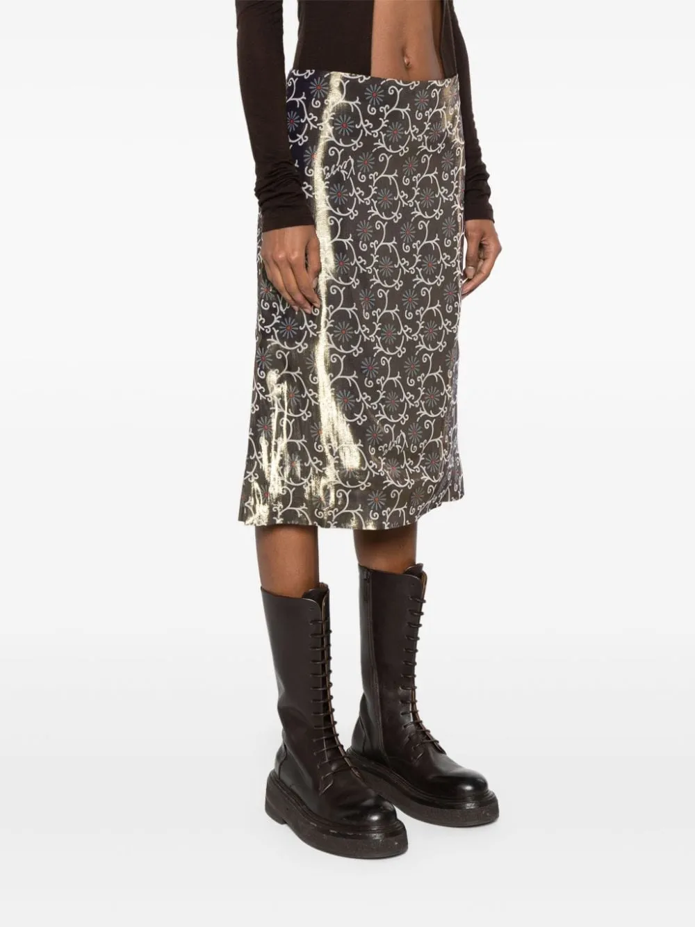 Kenzo Marguerite Straight Midi Skirt
