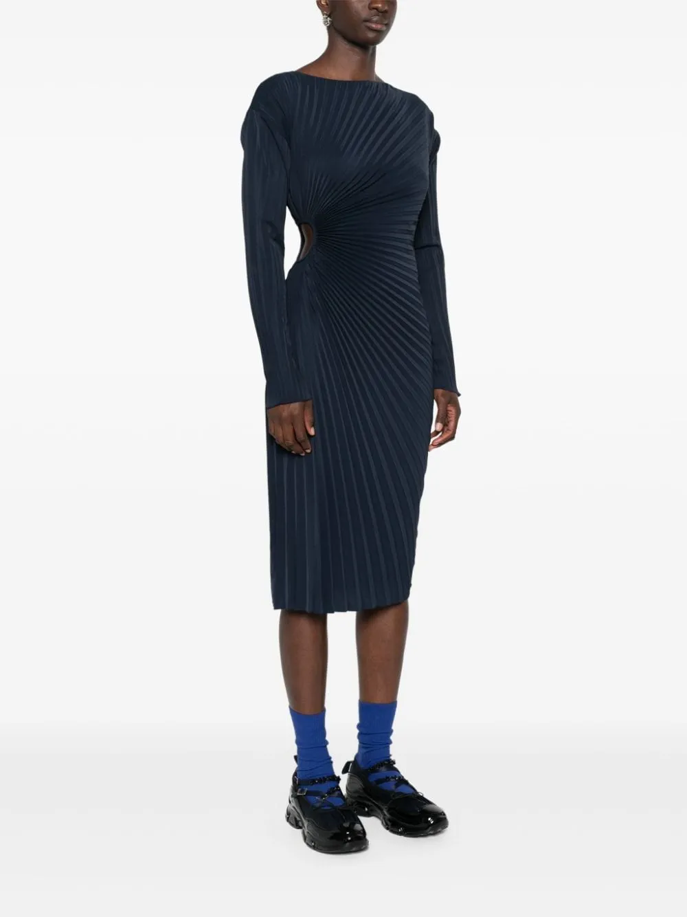 Sun-Ray Pleats Long Dress