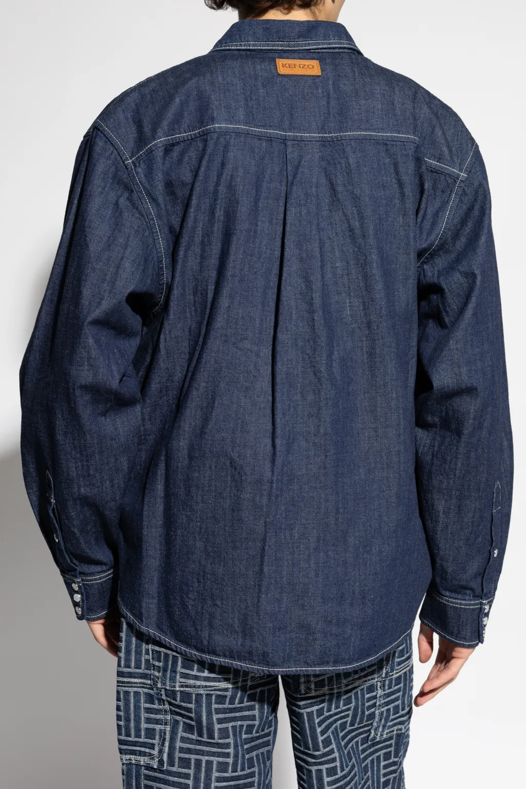 Logo Embroidered Buttoned Denim Shirt