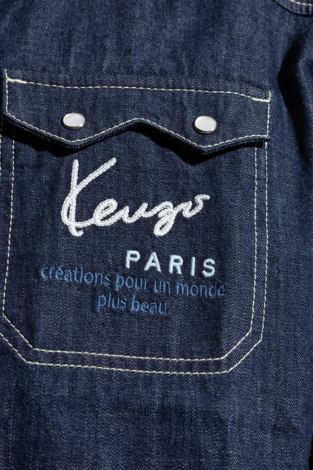 Logo Embroidered Buttoned Denim Shirt