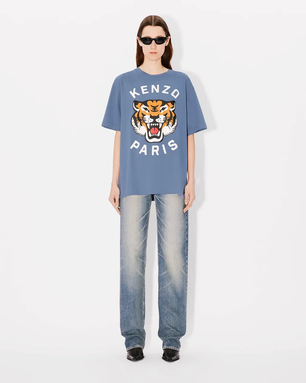 Lucky Tiger Printed Crewneck T-Shirt