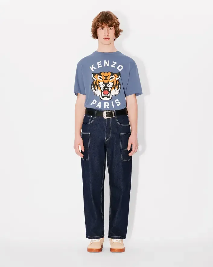 Lucky Tiger Printed Crewneck T-Shirt