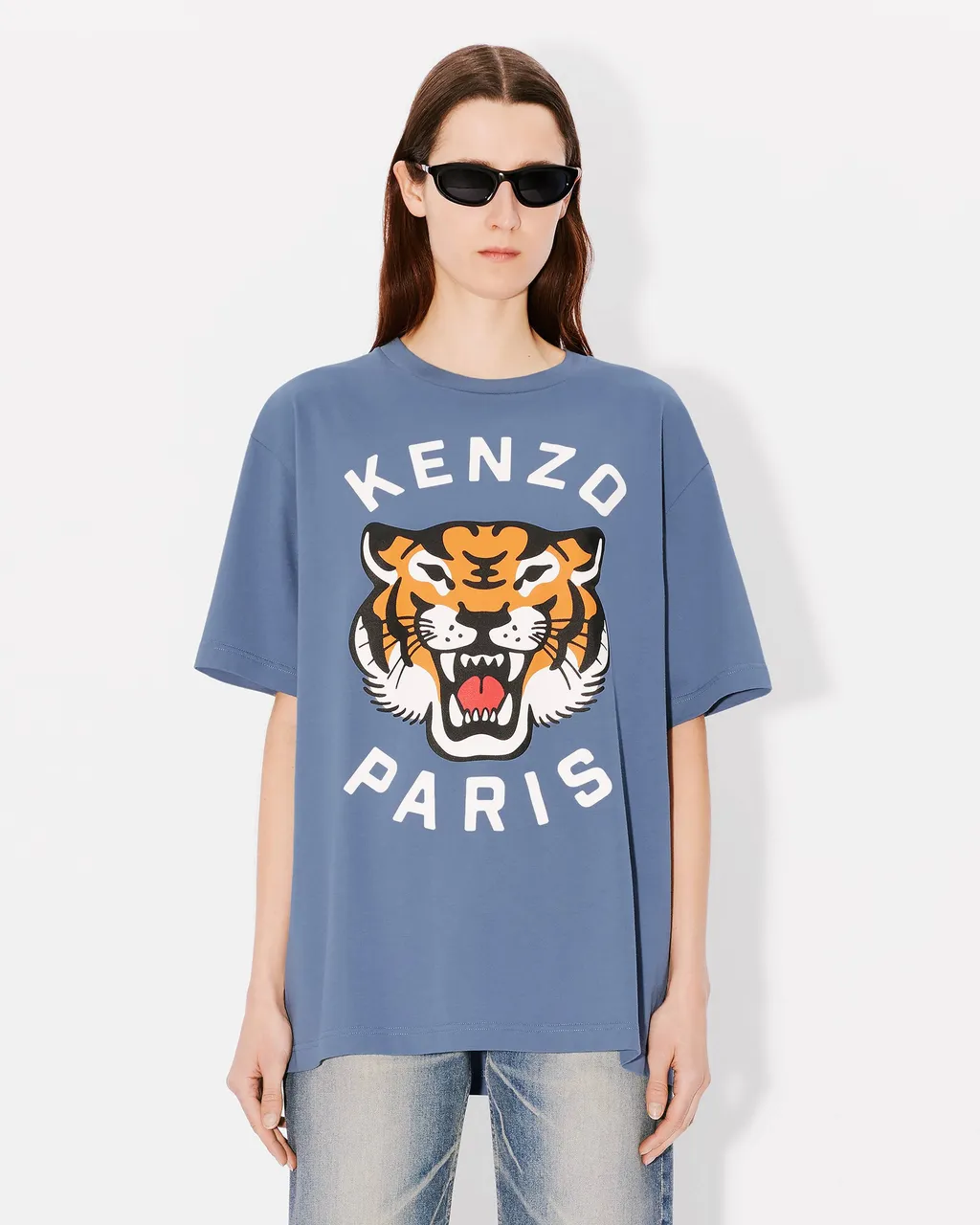 Lucky Tiger Printed Crewneck T-Shirt