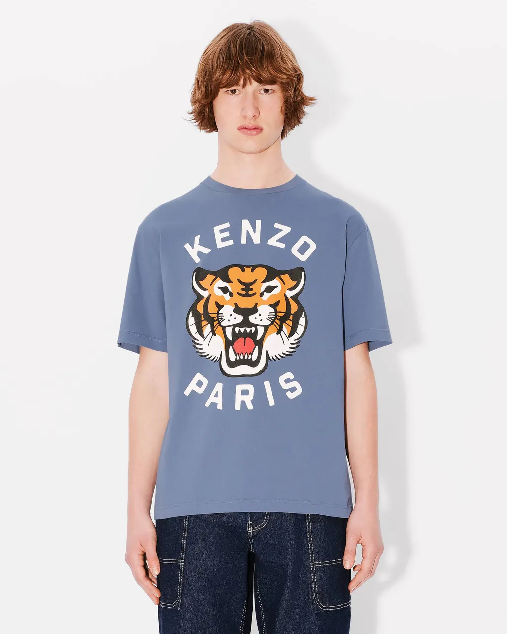 Lucky Tiger Printed Crewneck T-Shirt