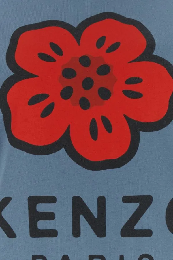 Floral Logo Printed Crewneck T-Shirt