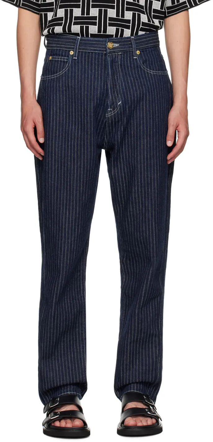 Logo Tag Ribbed Jeans