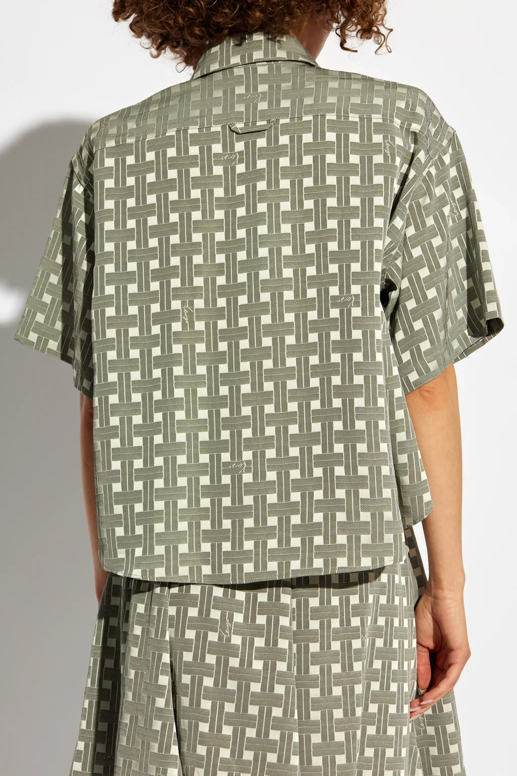 Checkered Pattern Cropped Shirt