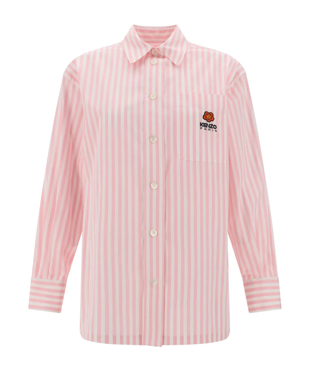 Logo Embroidered Striped Shirt