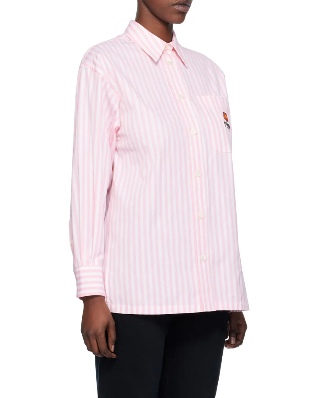 Logo Embroidered Striped Shirt