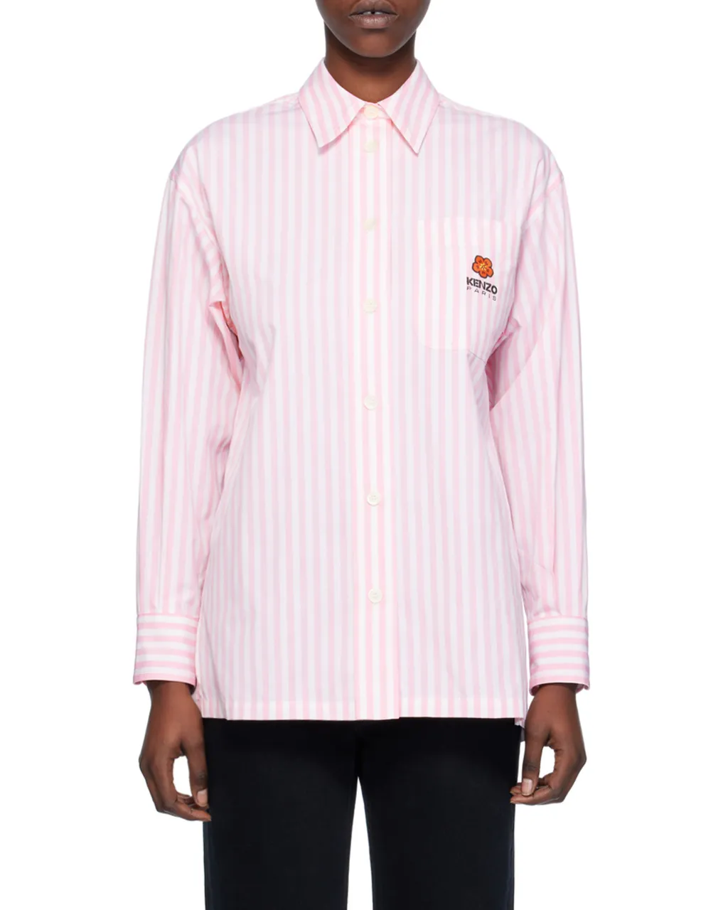 Logo Embroidered Striped Shirt