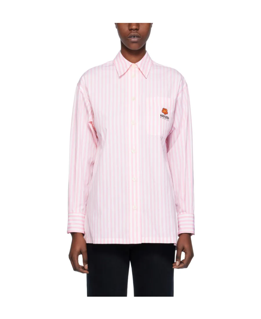 Logo Embroidered Striped Shirt