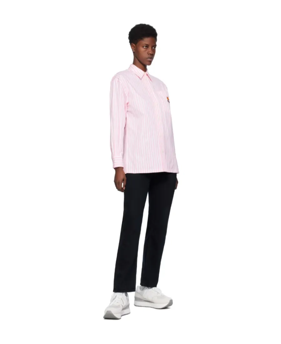 Logo Embroidered Striped Shirt